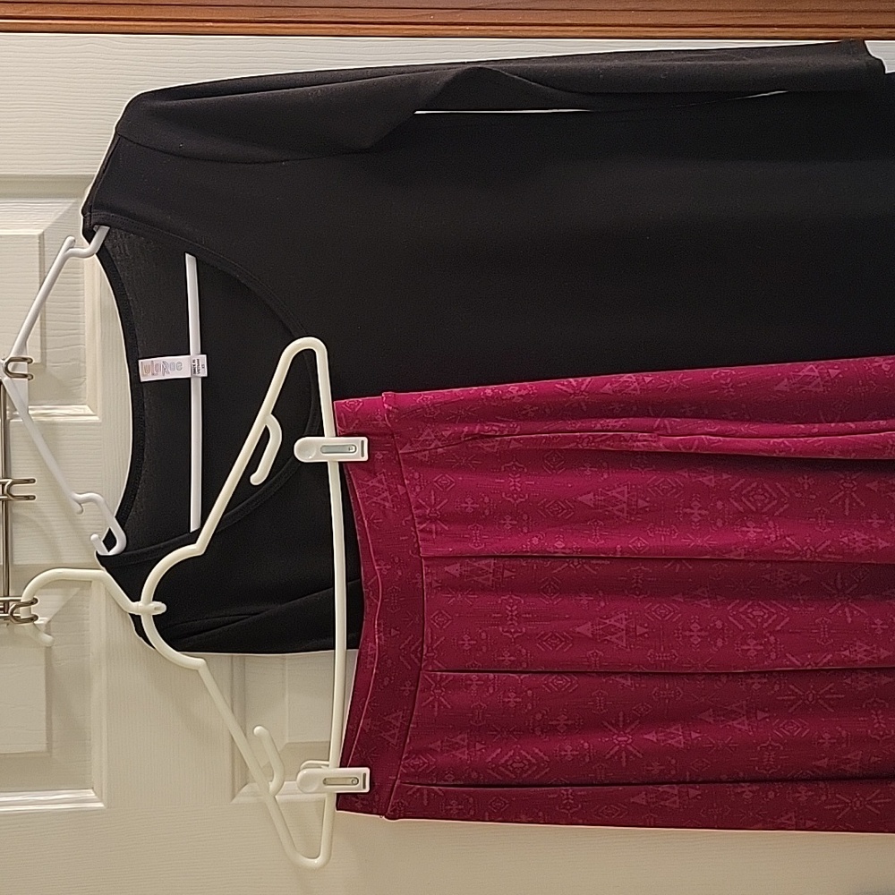 LulaRoe long sleeve shirt paired with a beautiful skirt